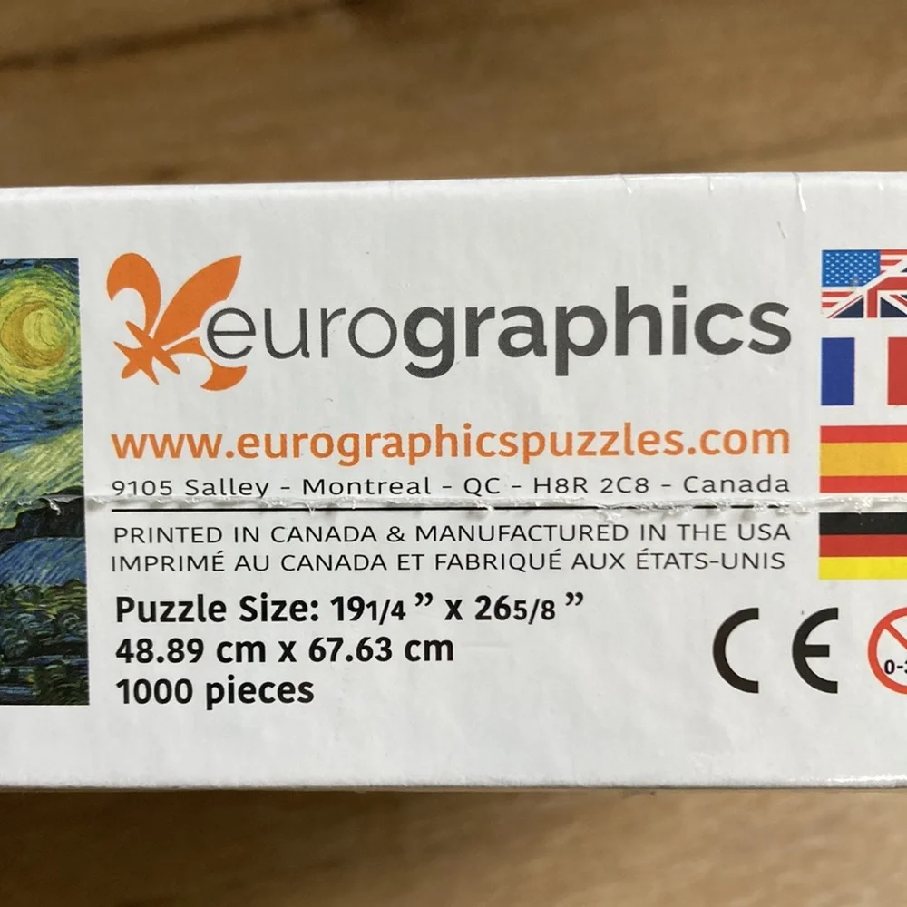 Jigsaw Puzzle 1000 Piece New Eurographics Vincent Van Gogh The Starry Ni…